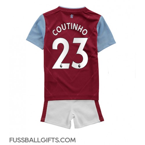 Aston Villa Philippe Coutinho #23 Fußballbekleidung Heimtrikot Kinder 2022-23 Kurzarm (+ kurze hosen)